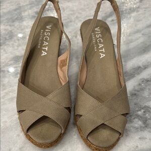 Tan Espadrille Slingback Shoes